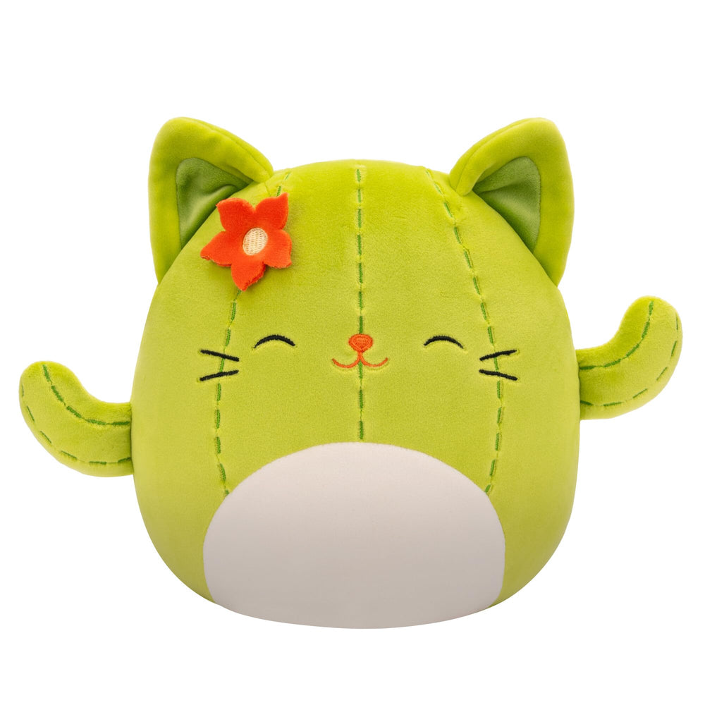 Squishmallows Ms. Miss Green Cactus Cat face close-up showing cuddly charm