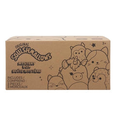 Squishmallows Mystery 3-Pack unboxing closeup highlights soft fabric and surprise character