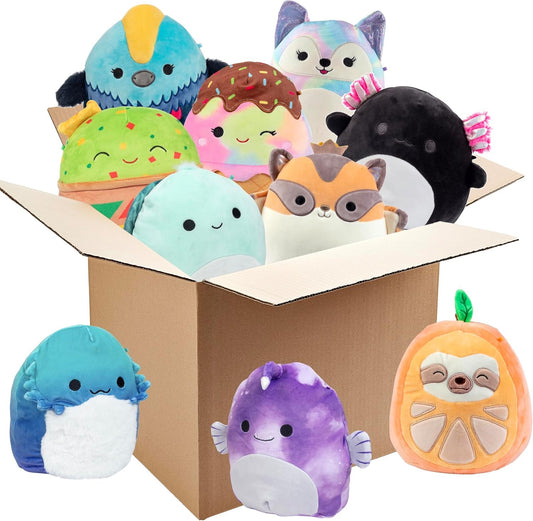 Squishmallows mystery 8-inch trio pack front view for on-the-go comfort