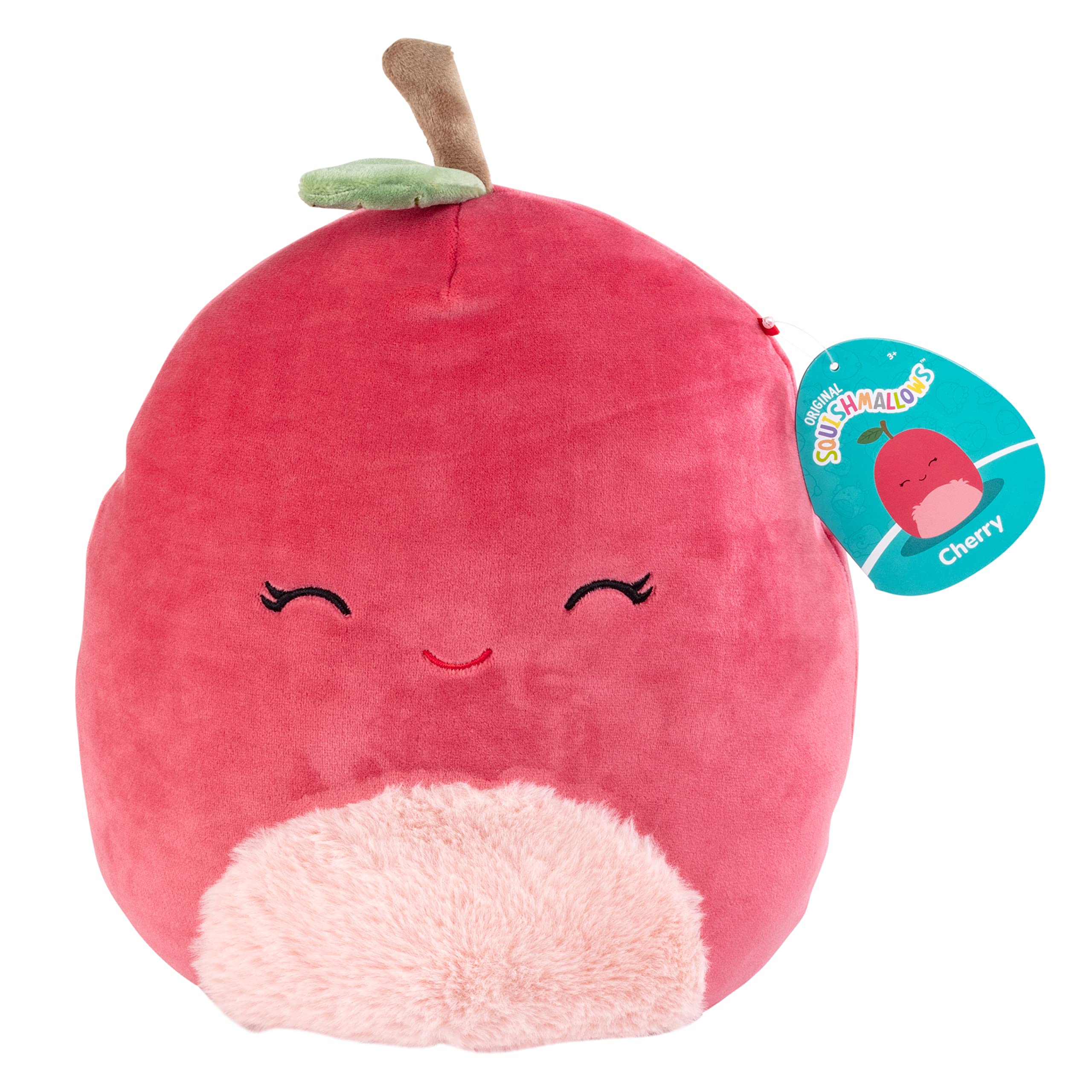 Squishmallows Original 10-Inch Cherry Plush with ultra-soft fabric for warm hugs.