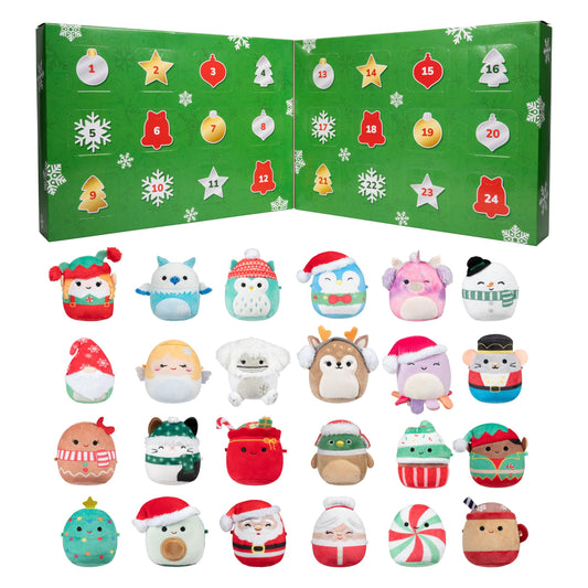 Squishmallows Original 24-Day Micromallows Advent Calendar packaging for festive countdown.