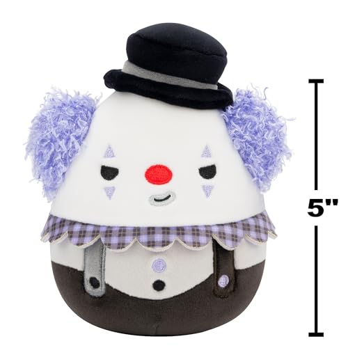 Squishmallows Fitzy goblin holding latte; perfect for movie nights and gentle hugs