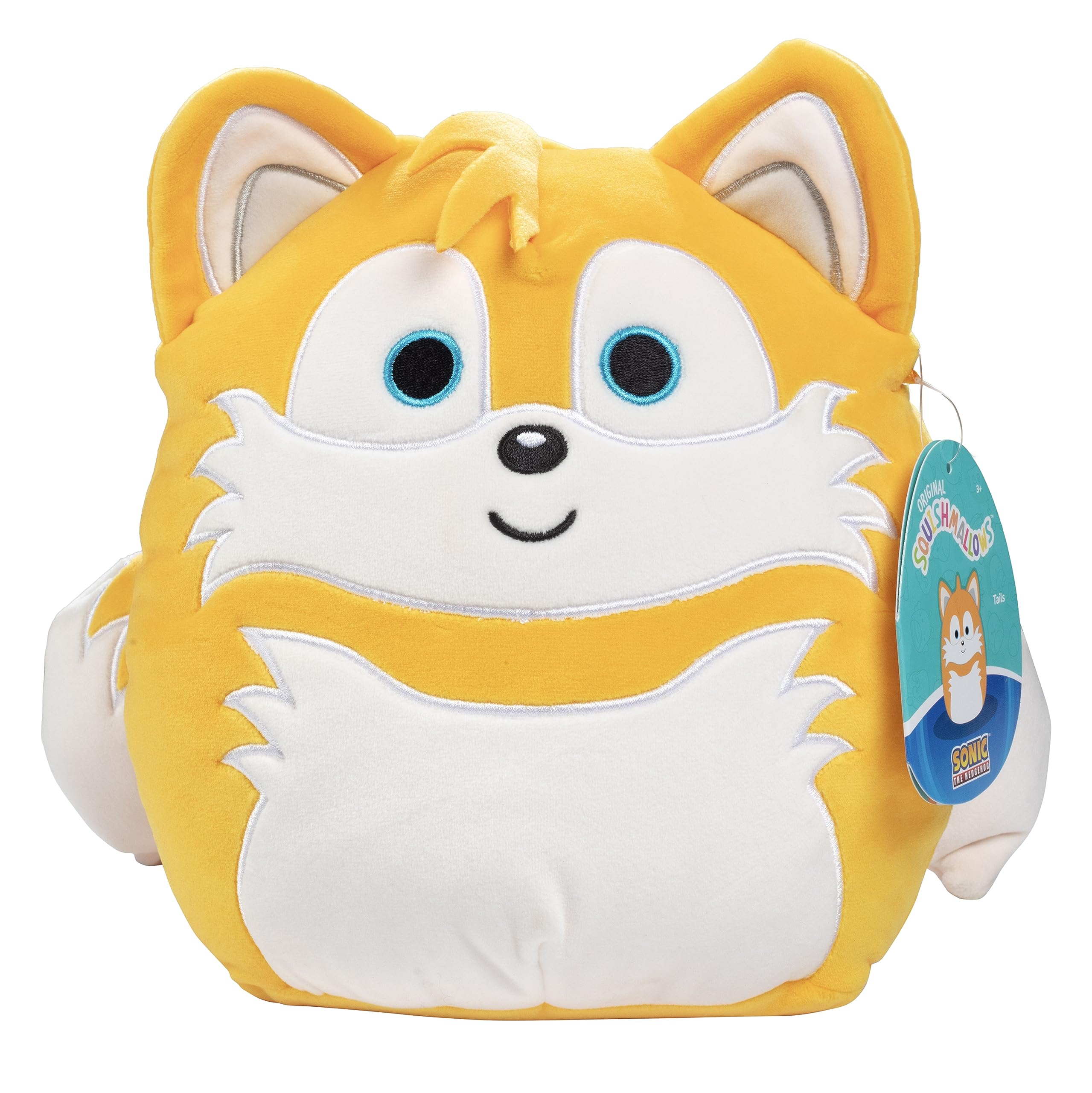 Squishmallows Original 8-Inch Tails plush; soft, cuddly hug for on-the-go comfort.