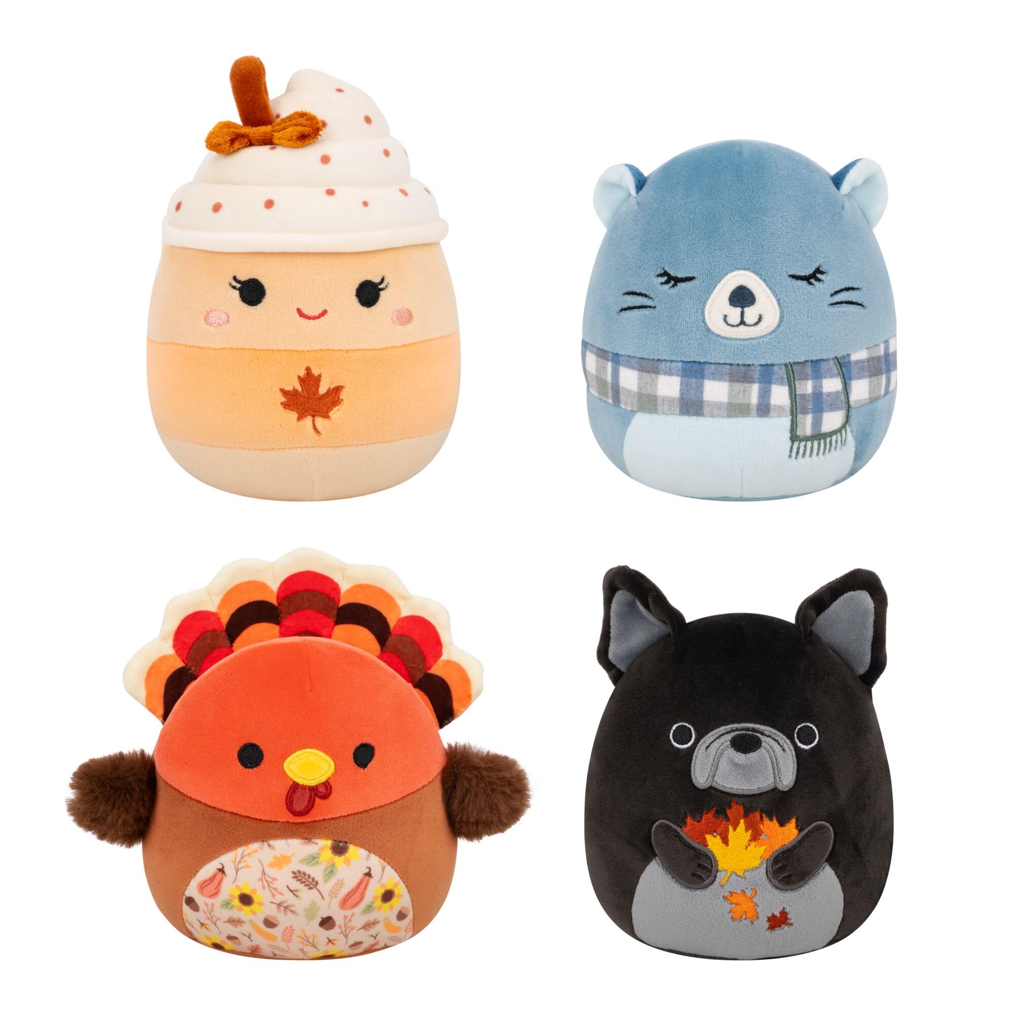 Squishmallows Original Harvest 4-Pack Ulana turkey plush, ultrasoft cuddle buddy for travel.