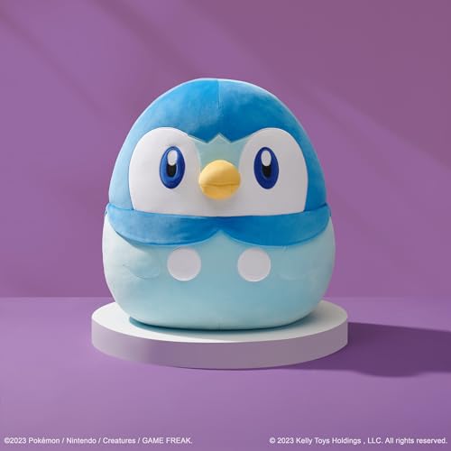 Squishmallows Piplup squad collection image emphasizes collectible Pokémon charm.