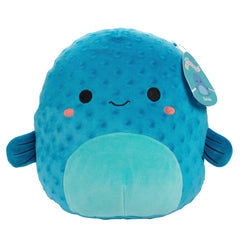 Squishmallows Refalo pufferfish 10-inch plush for cozy cuddling.