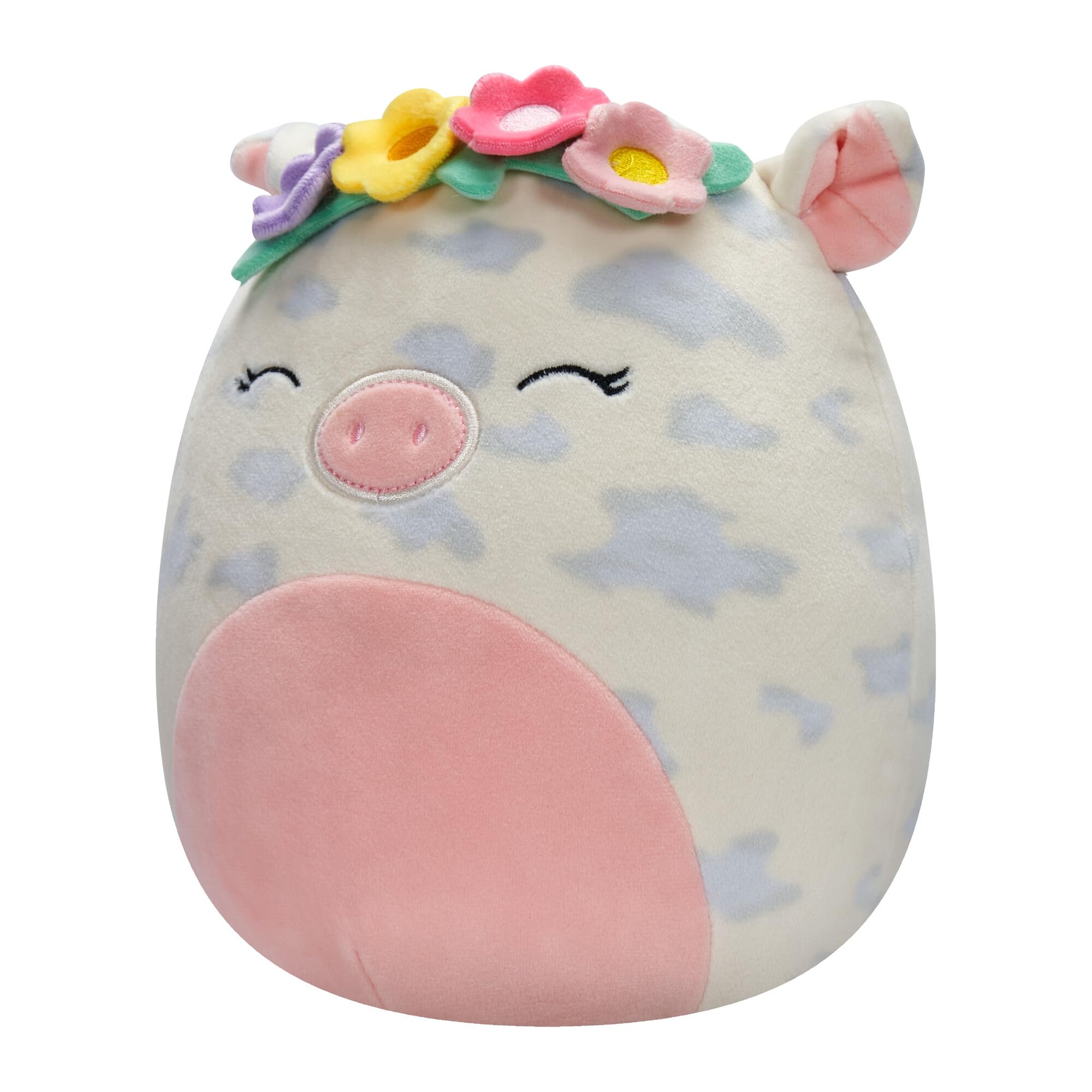 Close-up of Rosie the Spotted Pig showing ultra-soft fabric.