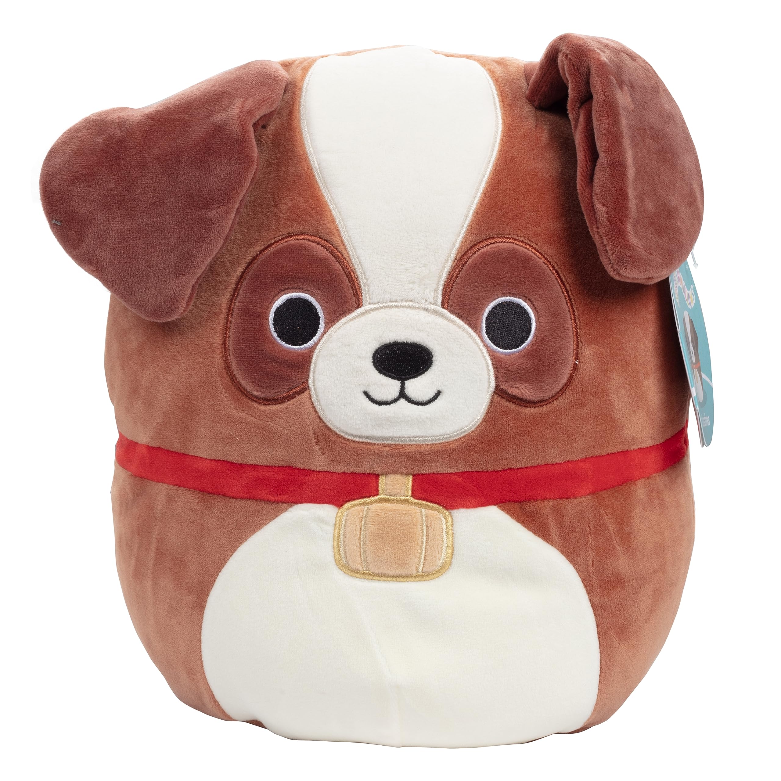 Squishmallows Sassafras St. Bernard front view—cozy cuddling companion for kids.