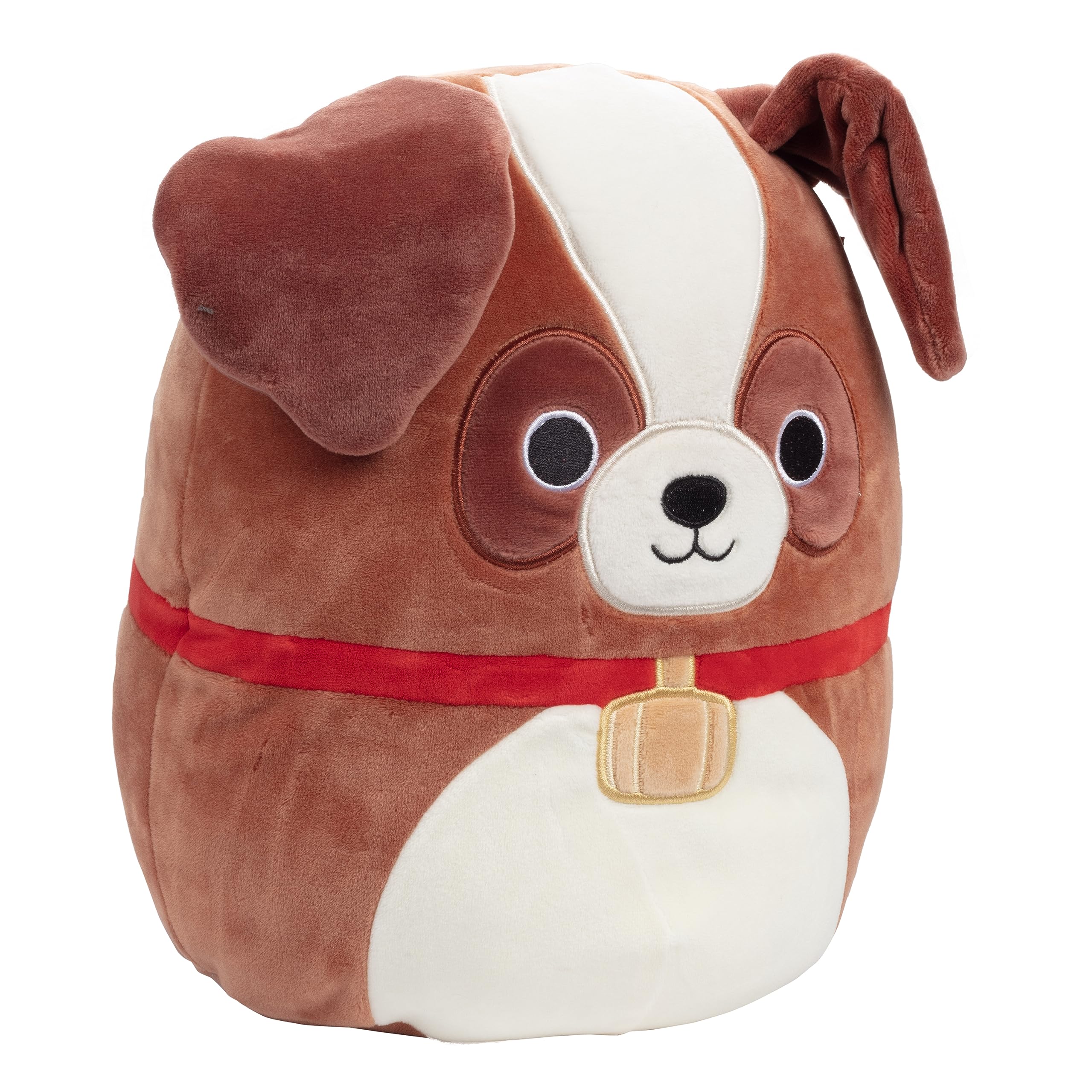 Squishmallows Sassafras St. Bernard side view—soft plush ideal for travel.