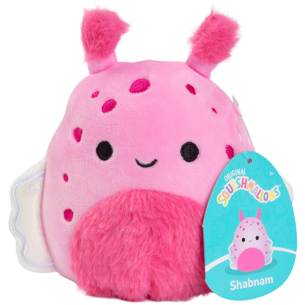 Squishmallows Shabnam pink sea slug plush, compact for on-the-go cuddles