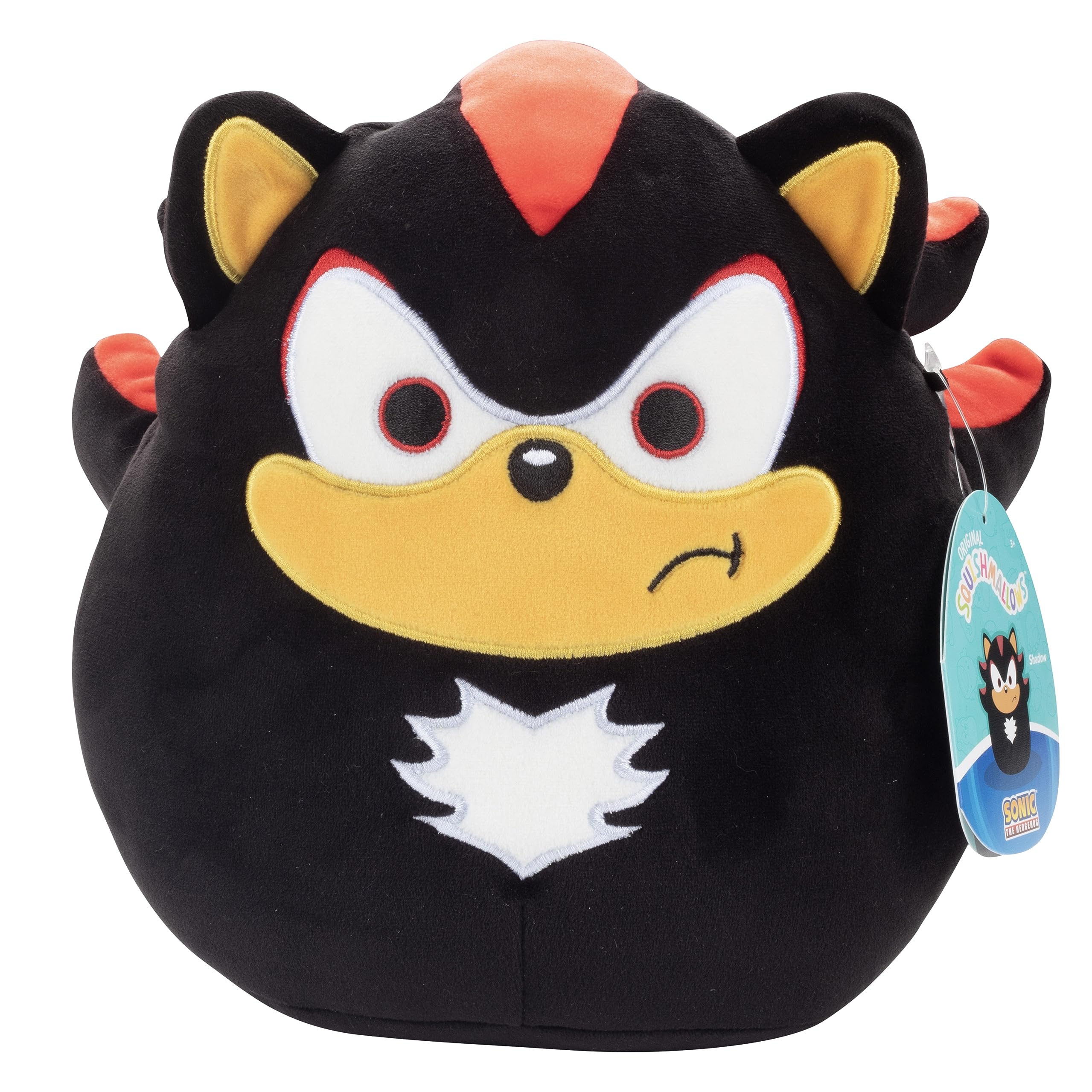 Squishmallows Shadow 8-inch Sonic plush in full view for cuddly play
