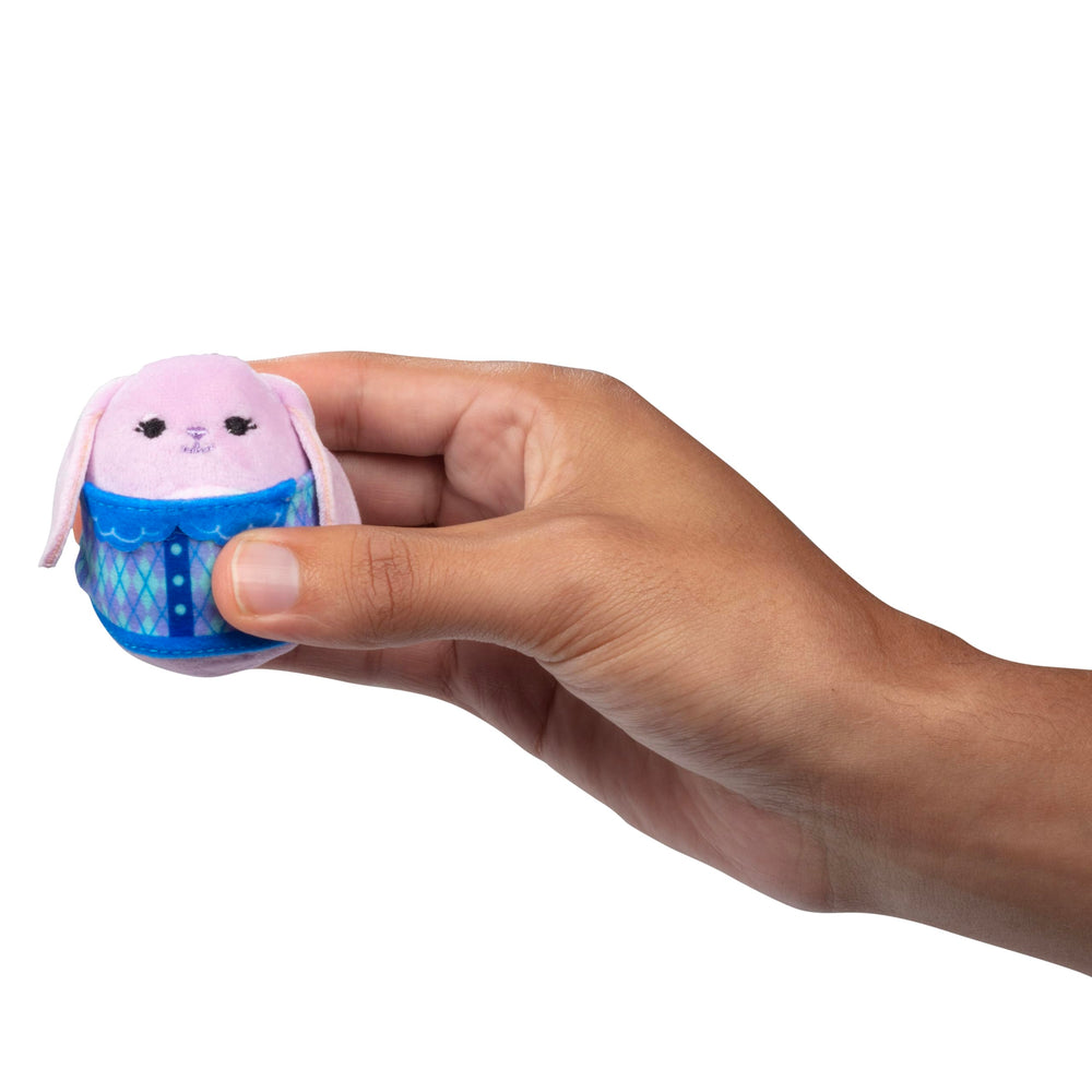 Squishmallows Squishville mystery capsule close-up, plush textures and colors
