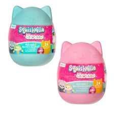 Squishmallows Squishville mini mystery plush 3-pack front view, ultra-soft cuddle companion