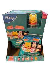 Squishmallows Squooshems Disney 3-Pack unboxing image, shows three mini squeezables for on-the-go fun