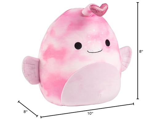 Safe, premium materials: Squishmallows Sy the Pink Angler Fish with hypoallergenic stuffing.