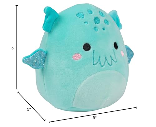 Squishmallows Theotto Cthulhu 5-inch plush, travel-ready size for car rides