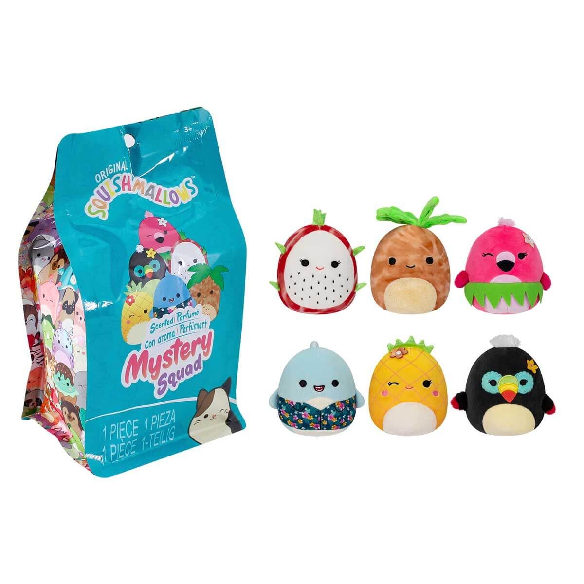 Squishmallows Tropical Mystery Squad 5-Inch plush hero, ready to be cuddled on the go.