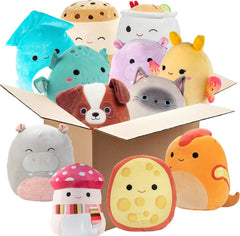 Squishmallows two 10-inch plush closeup for comforting cuddles on the go.