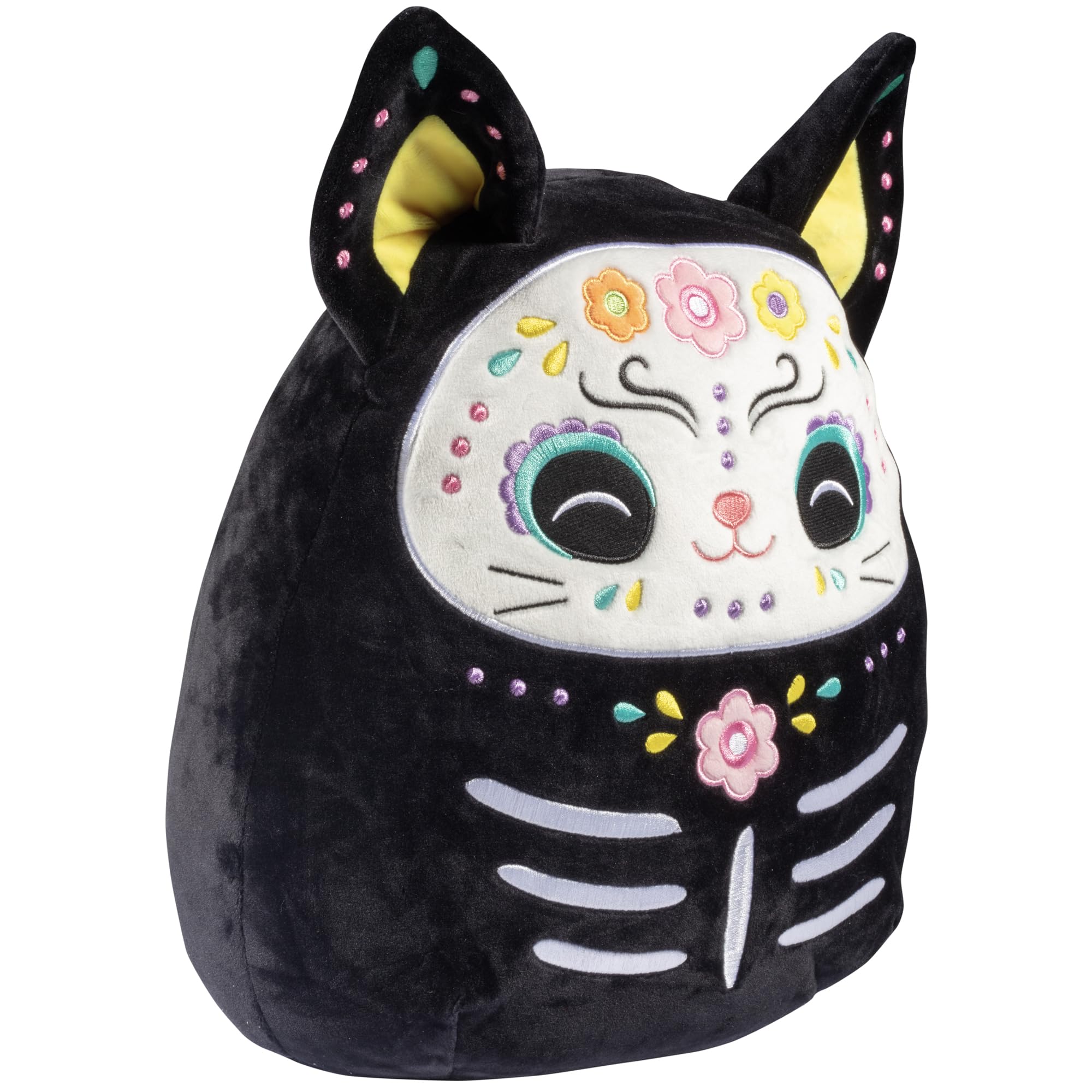 Squishmallows Zelina plush with vibrant sugar skull accents for festive decor.