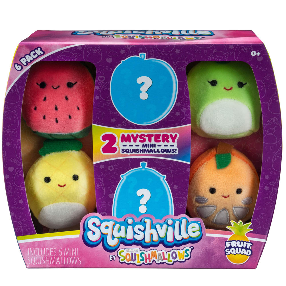 Squishville mini pineapple plush featuring vibrant colors for display and play.