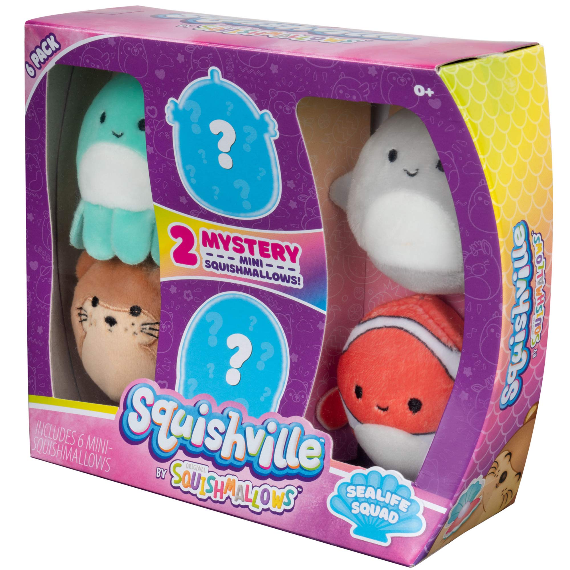 Squishville Sealife sea creatures, vibrant colors spark imaginative storytelling.