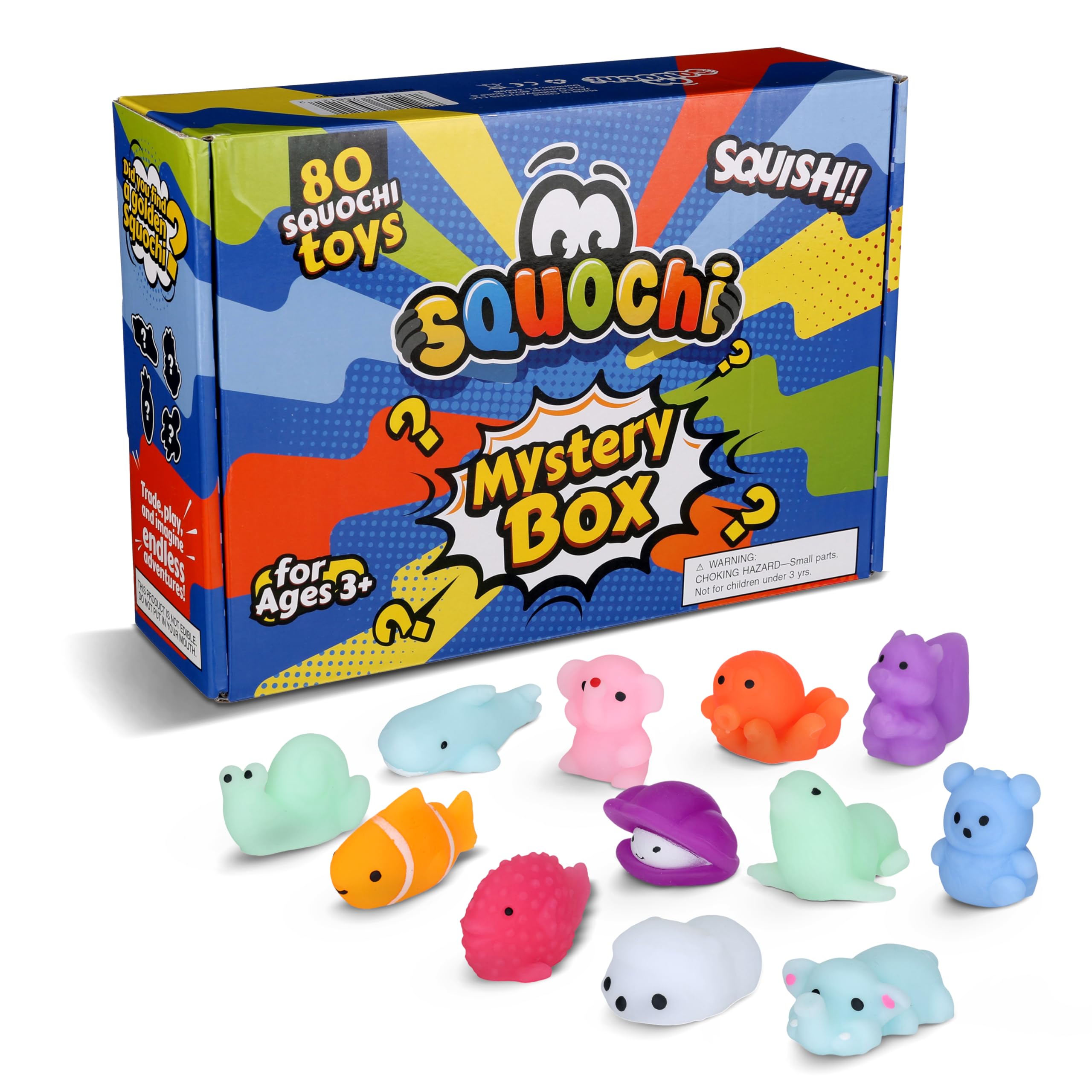 SQUOCHI mystery pack 80 blind bags unboxing reveals unique mochi squishies for kids' play