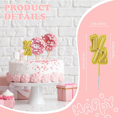 Squway 1/2 gold number candle pink highlights milestone celebrations