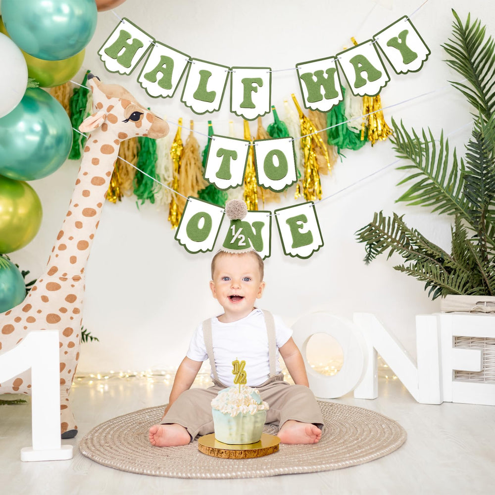 Squway cone hat in green for 6 month celebrations