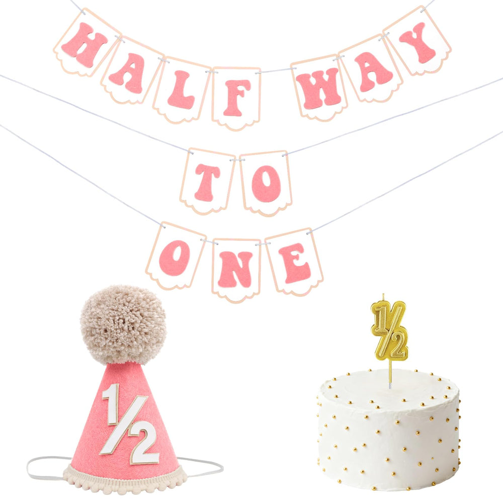 Squway half-way banner pink for cute milestone photos