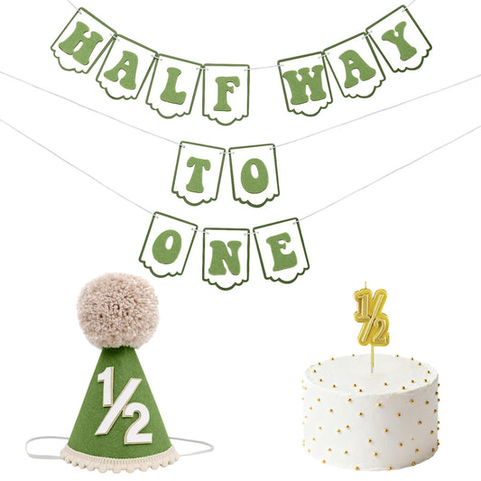 Squway half way to one green hat ready for adorable baby photos