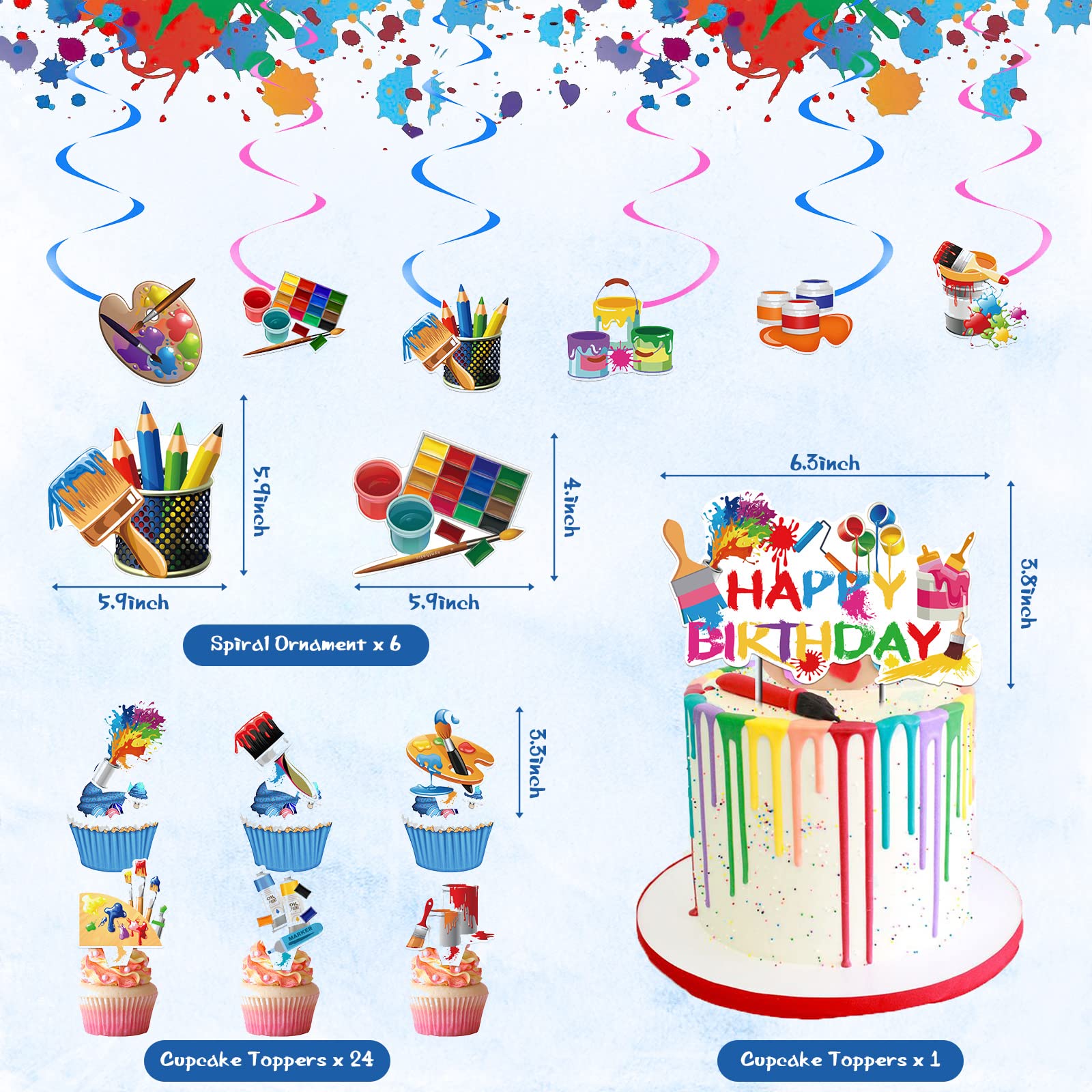 Sratte banner with paint-inspired graphics for an eye-catching photo backdrop.