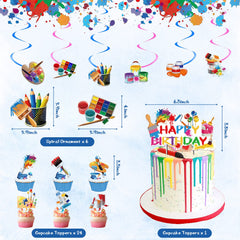 Sratte banner with paint-inspired graphics for an eye-catching photo backdrop.