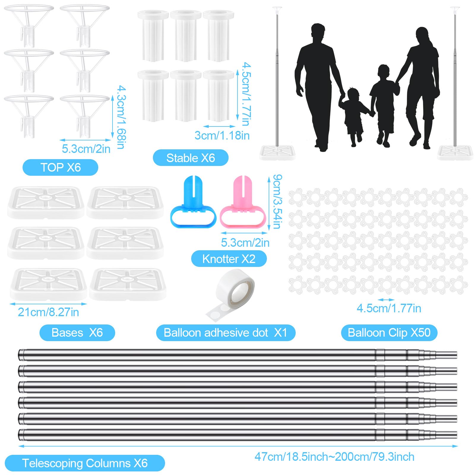 Sratte balloon column stand base filled increases wind-resistance during events.