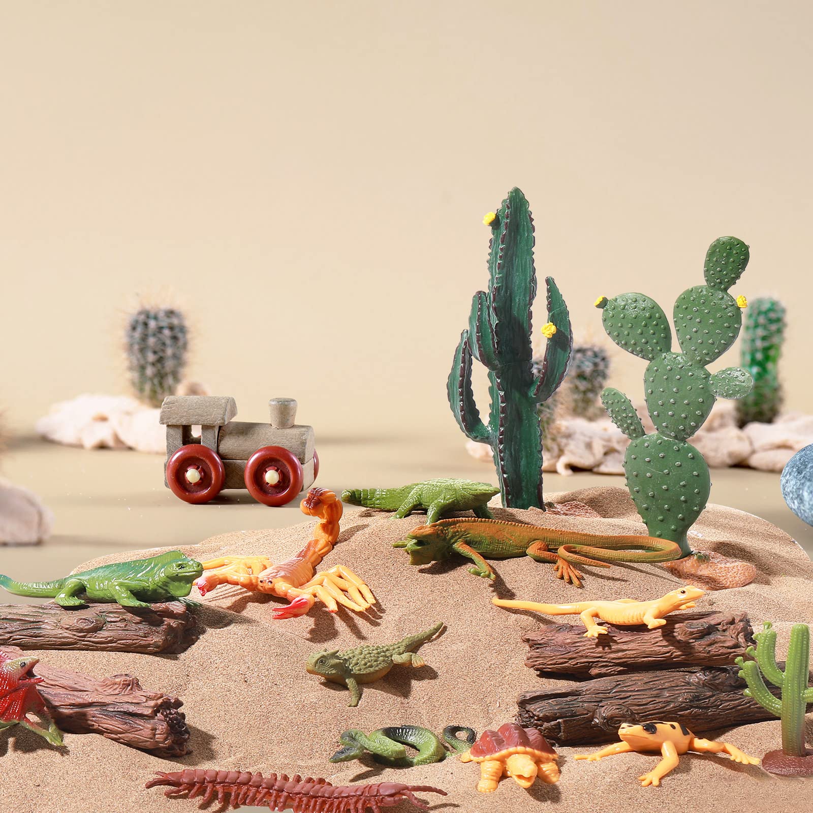 Sratte grass clusters and trees for woodland accents in a diorama
