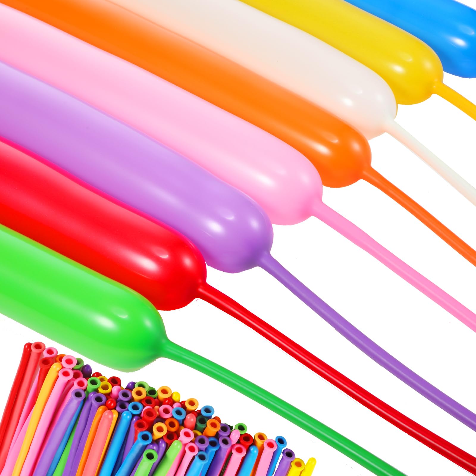 Sratte long balloons inflated to 60 inches create stunning centerpieces.