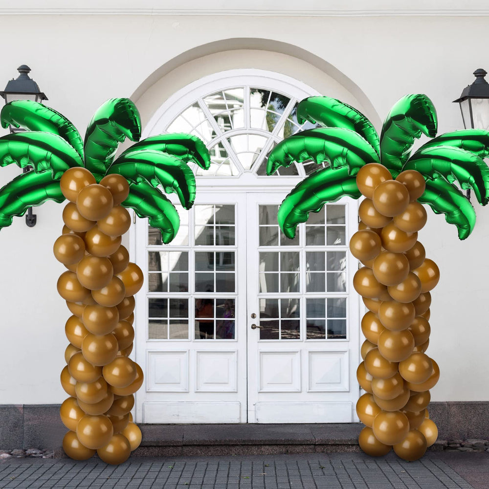 Sratte palm tree leaves foil balloon for tropical décor and luau setups