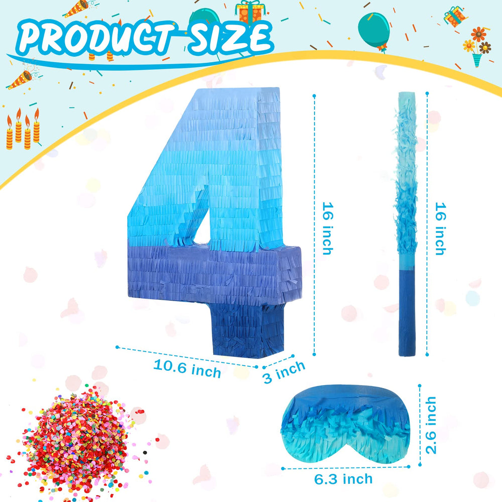 Sratte pinata with blindfold and stick for interactive birthday game