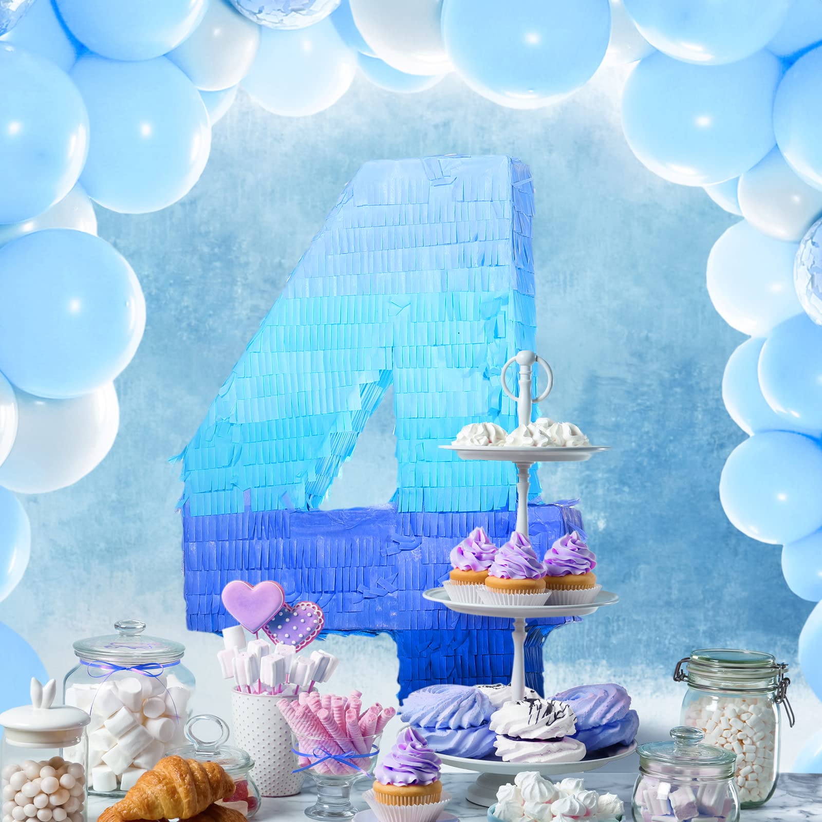 Sratte bright gradient blue pinata design enhances party decor