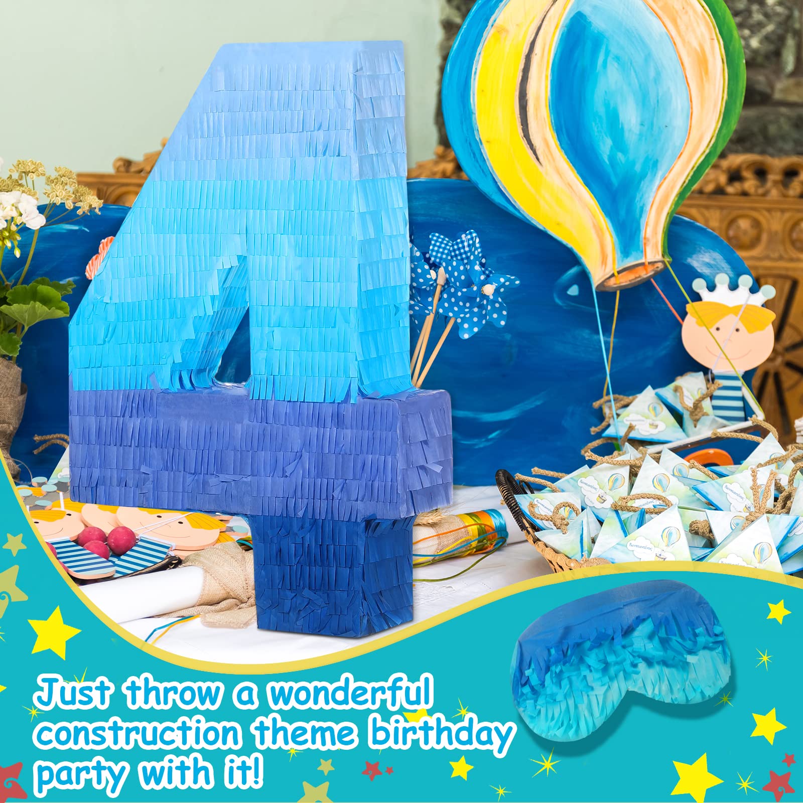 Sratte pinata with corrugated paper construction and gradient exterior