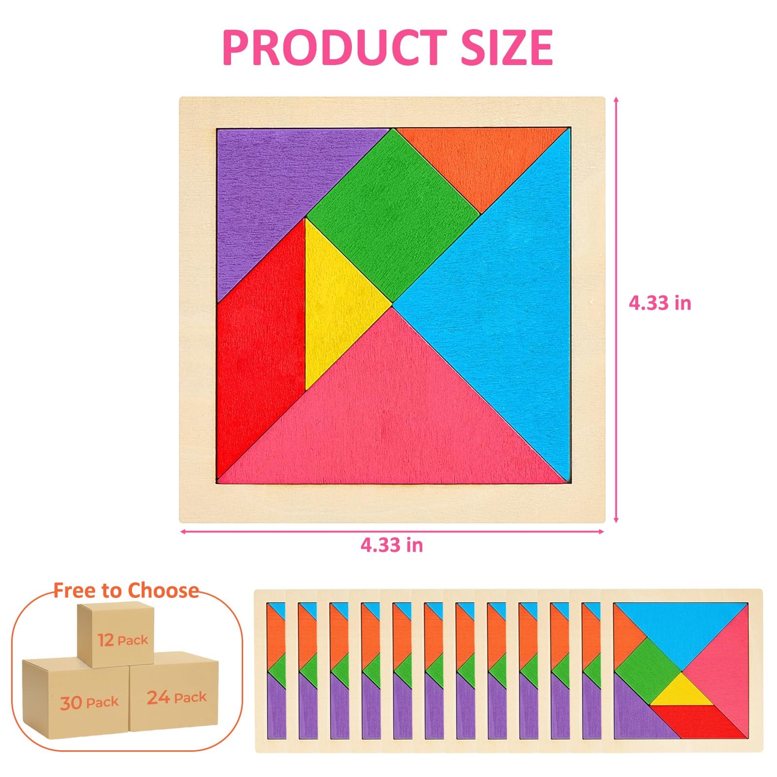 SRENJU SINU Tangram pieces measure 4.3 by 4.3 inches
