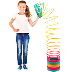 Srenta giant rainbow slinkie 6-inch toy in bold colors for durable, colorful play