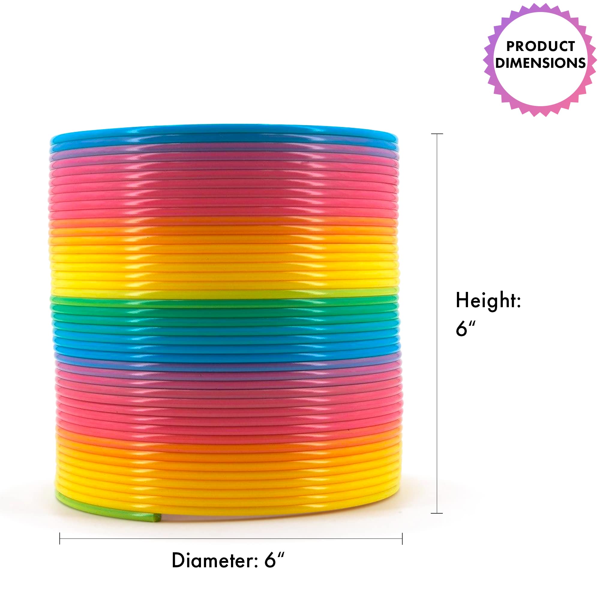 Srenta rainbow slinkie stretched and flipped, showing detangle-friendly design
