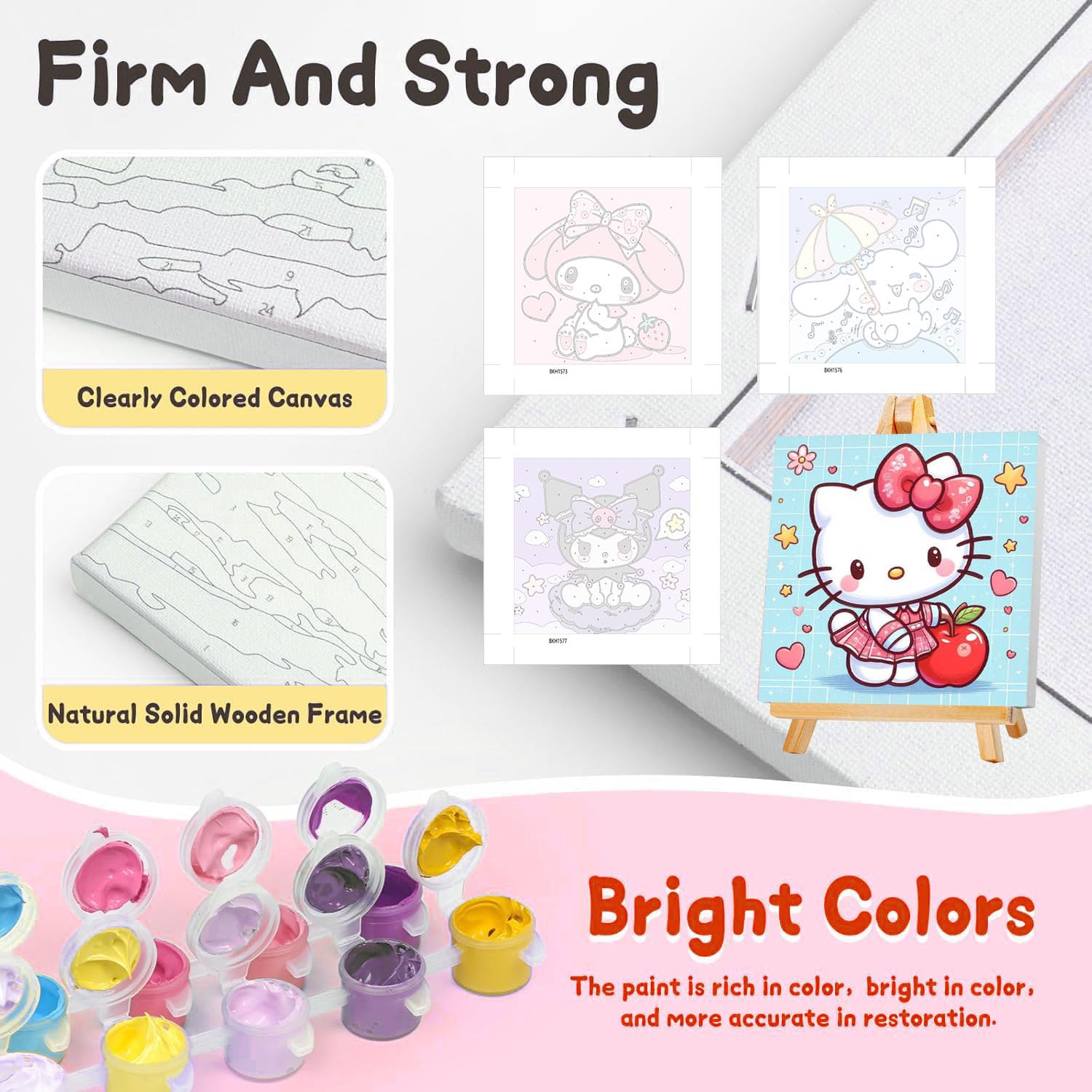 Sretoul 8x8 inch canvas with clear numbers to guide coloring
