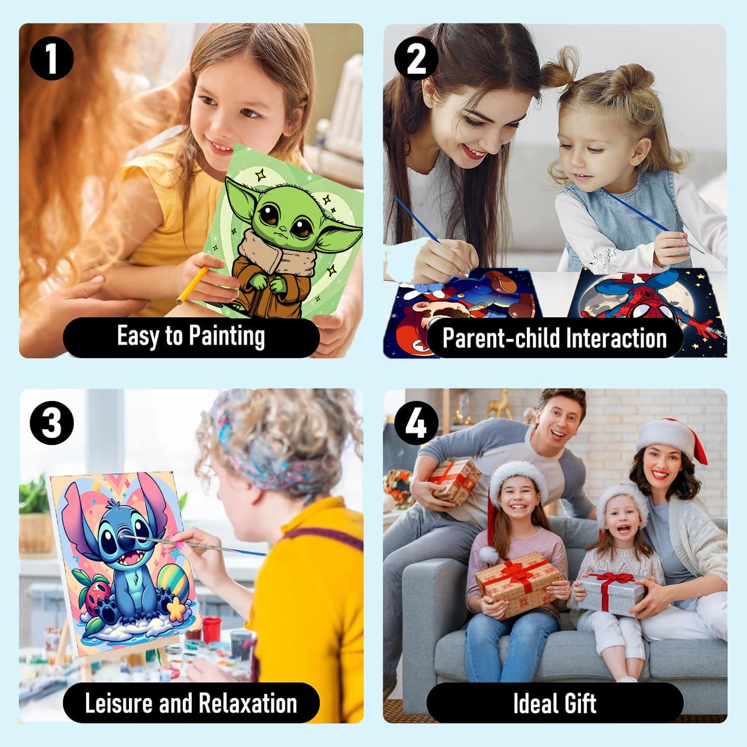 Sretoul cartoon design paint-by-numbers kit for kids