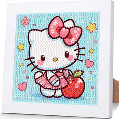 Sretoul cartoon diamond art kit with frame for kids' home crafts