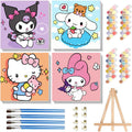 Sretoul cartoon paint by numbers kit with frame ready to hang for kids