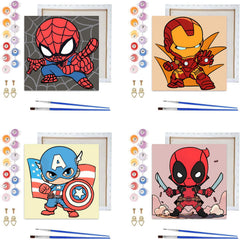Sretoul framed canvas kit with numbers for kids, easy and engaging art activity.