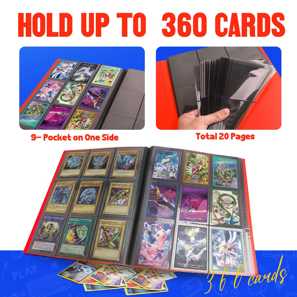 SRISE 360-card capacity illustration highlights extensive storage for growing collections at home.