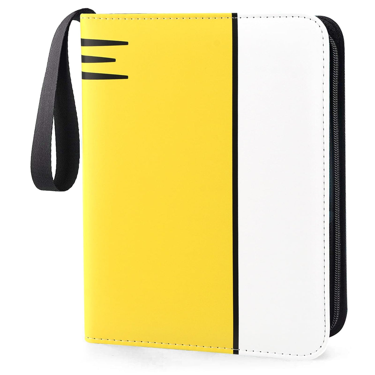 SRISE Binder 4-pocket front view showing compact portable card album in yellow