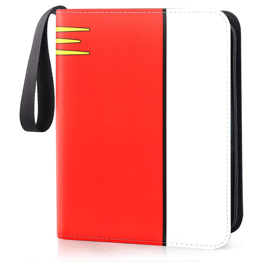 SRISE Card Binder 4-Pocket front view with durable PU leather and secure zipper.